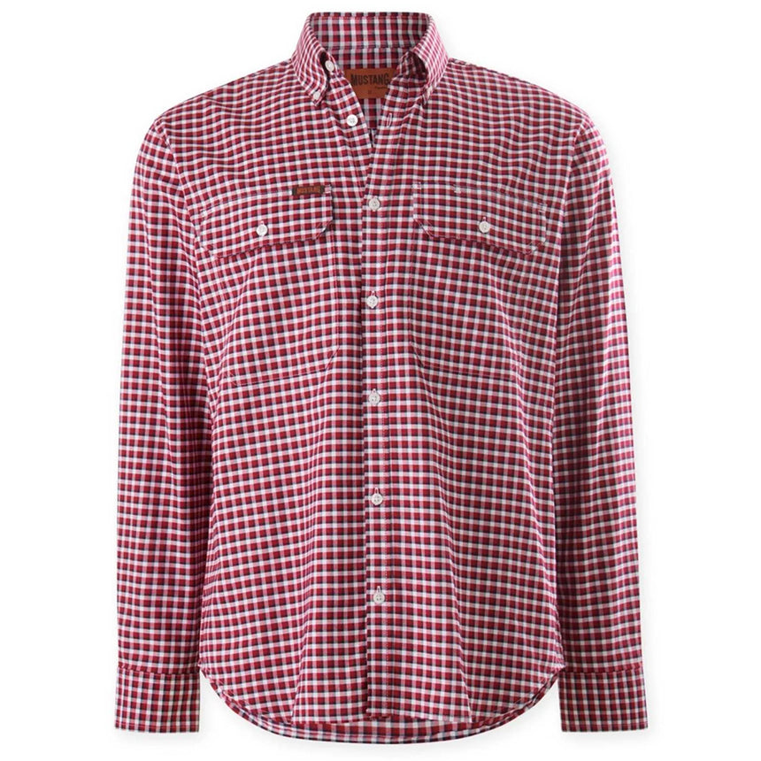 Mustang Signature Formal Check Shirt Shirts Hard Yakka Red Check 2XS