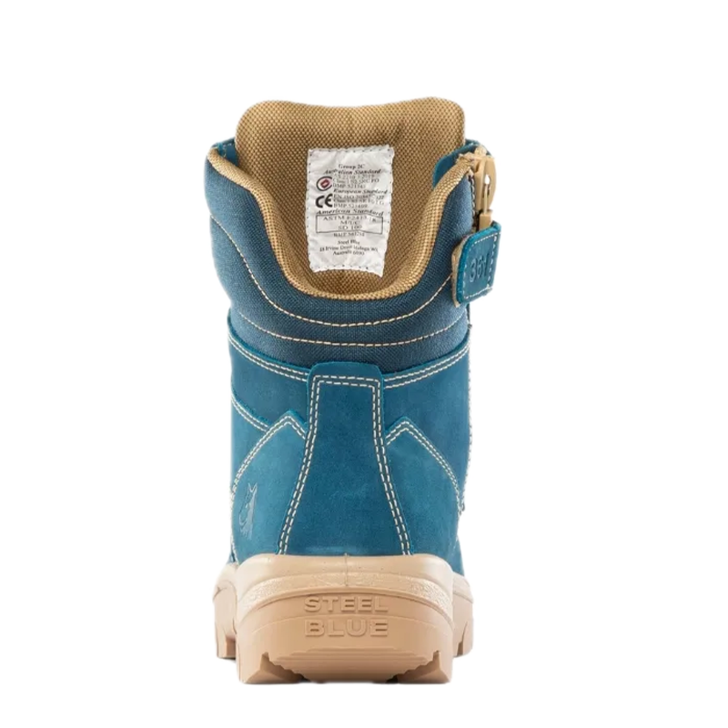 Blue Southern Cross® Zip Work Boots 312361 Zip Up Boots Steel Blue