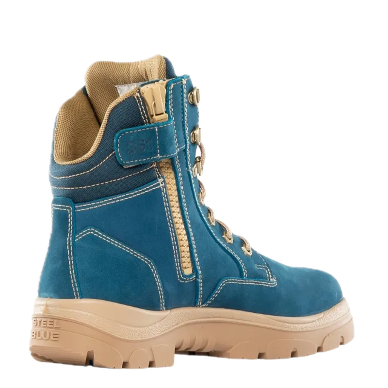 Blue Southern Cross® Zip Work Boots 312361 Zip Up Boots Steel Blue