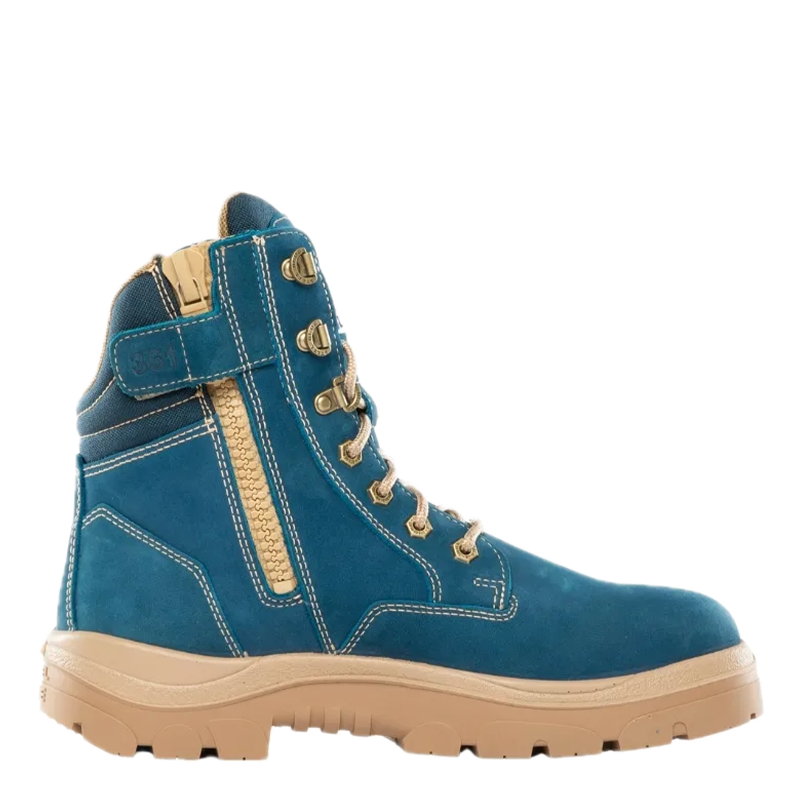 Blue Southern Cross® Zip Work Boots 312361 Zip Up Boots Steel Blue