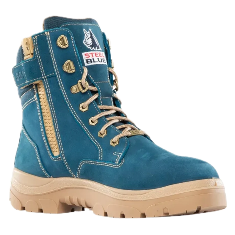 Blue Southern Cross® Zip Work Boots 312361 Zip Up Boots Steel Blue
