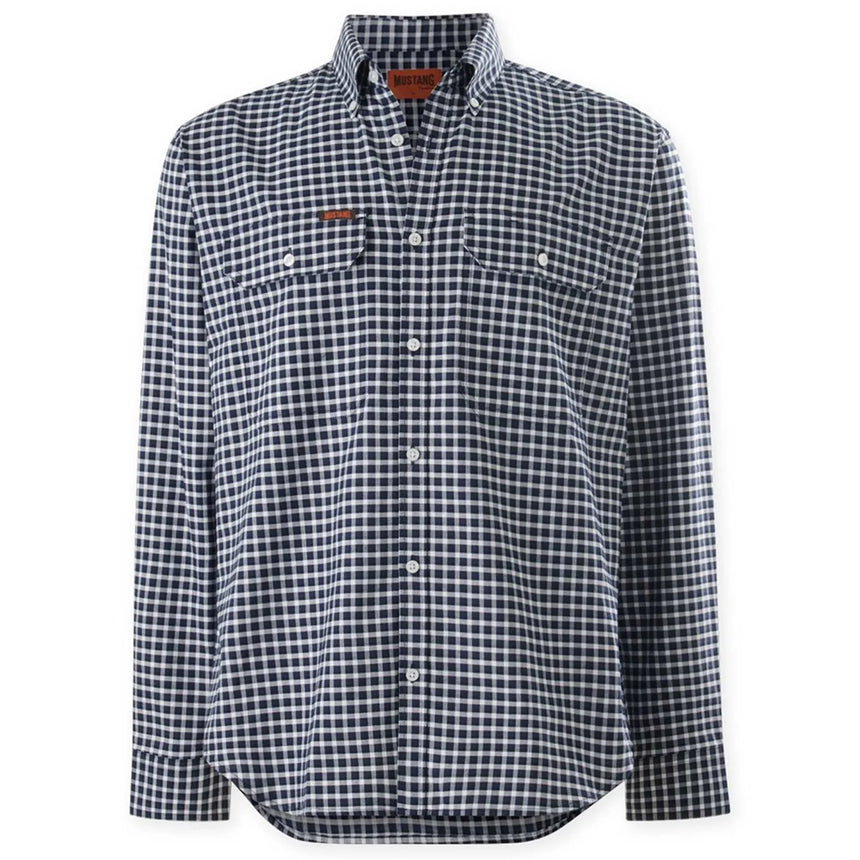 Mustang Signature Formal Check Shirt Shirts Hard Yakka Blue Check 2XS
