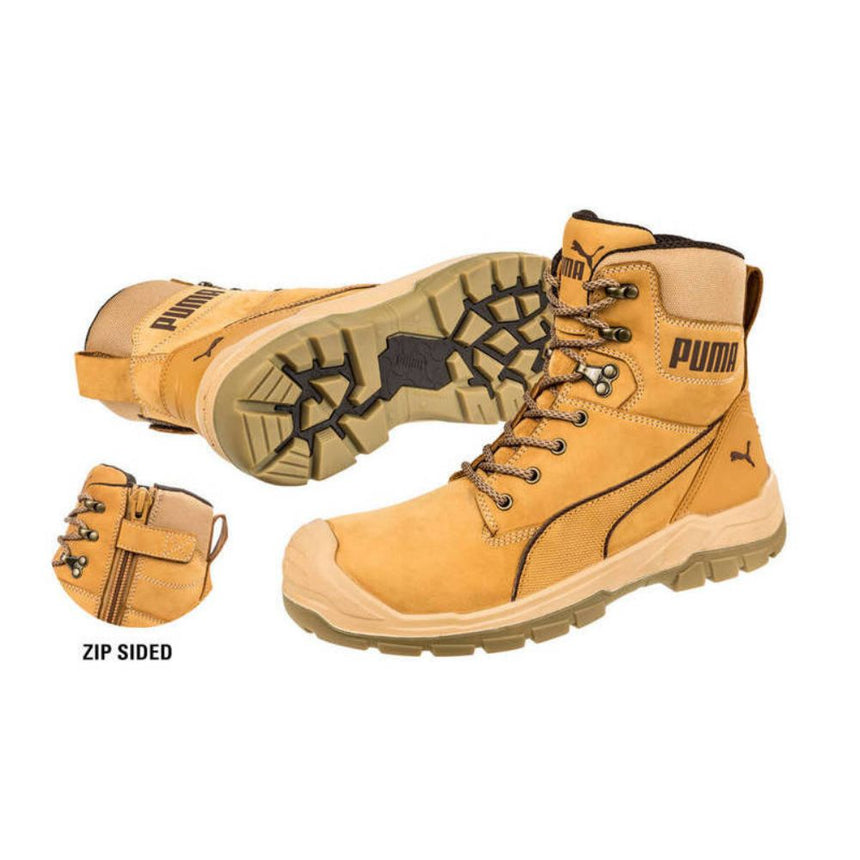 Conquest High Cut Zip Sided Boots Wheat 630727 Zip Up Boots Puma