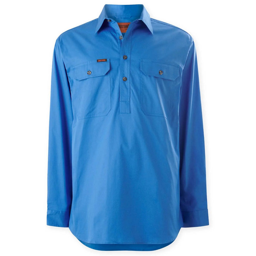 Mustang Signature Closed Front Workshirt Shirts Hard Yakka Light Blue 2XS