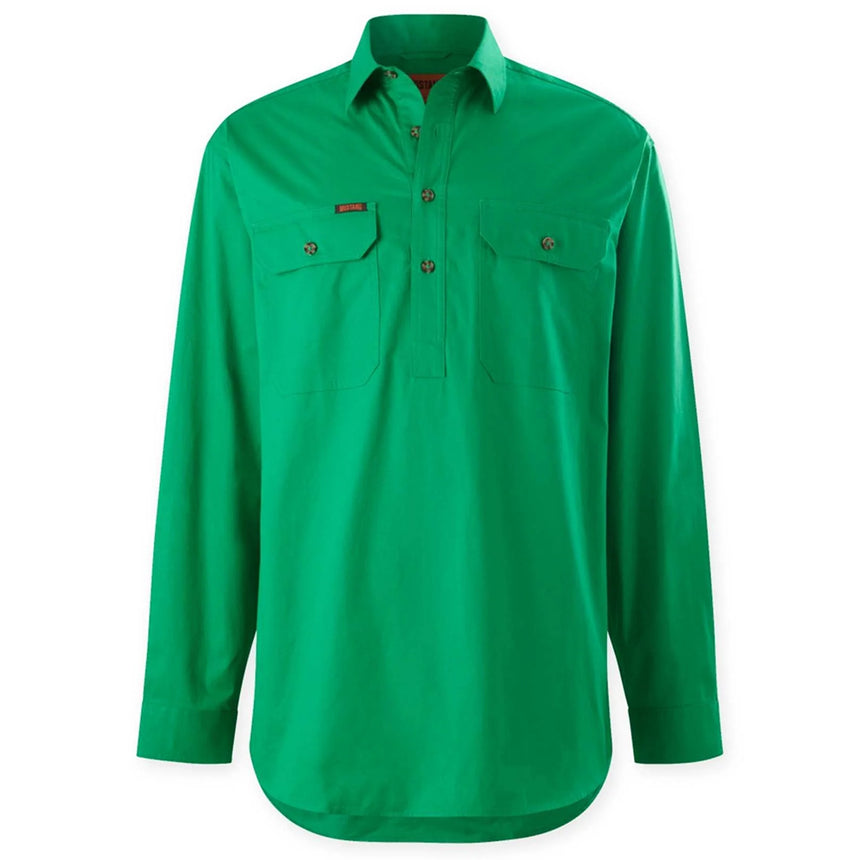 Mustang Signature Closed Front Workshirt Shirts Hard Yakka Green 2XS