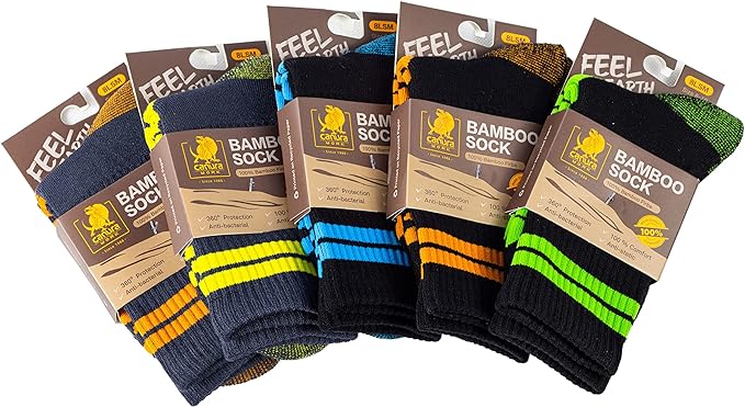 Multi-Colour Bamboo Socks (5 Pairs) 8LSM Socks Canura
