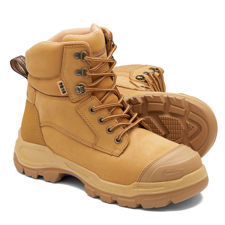 9010 Unisex Rotoflex Safety Boots - Wheat Zip Up Boots Blundstone   