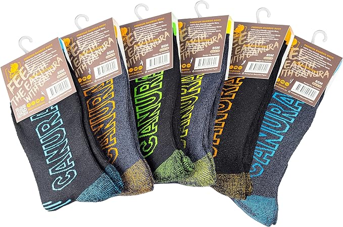 Multi Colour Heavy Duty Bamboo Socks (6 Pairs) 8SM Socks Canura