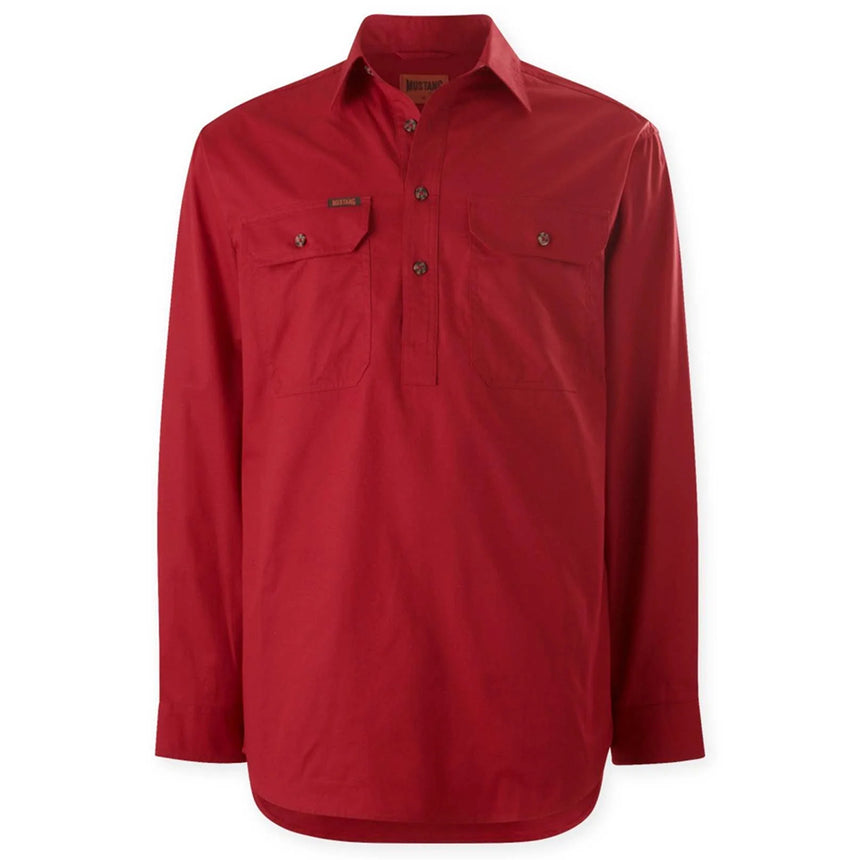 Mustang Signature Closed Front Workshirt Shirts Hard Yakka Fiery Red 2XS