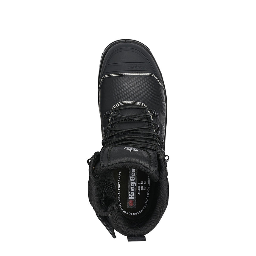 KingGee Bennu Caustic Water Proof 6" Steel Toe Safety Boot Lace Zip Boot KingGee