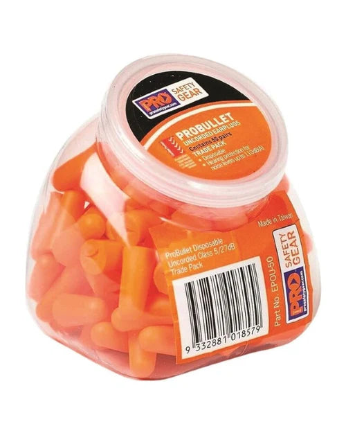 ProChoice Pro Bullet PU Earplugs UnCorded (50 pairs) - Orange ProChoice