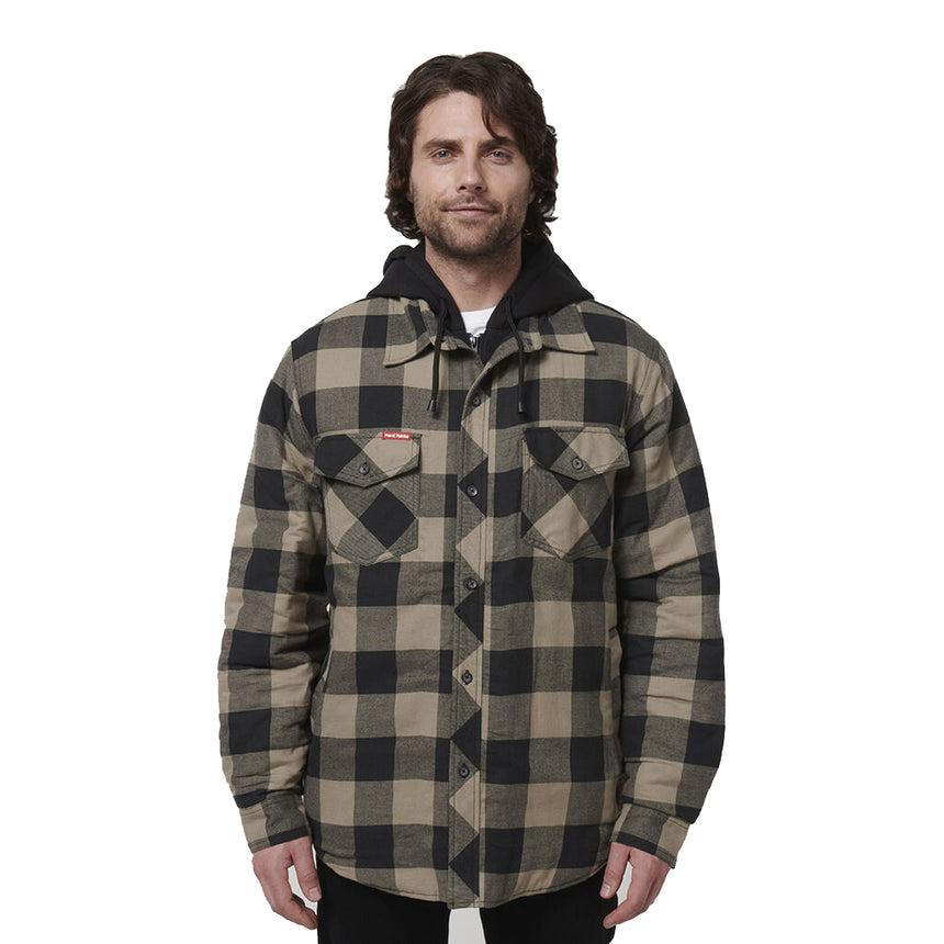 The Quilted Shacket Jackets Hard Yakka Iron Bark S