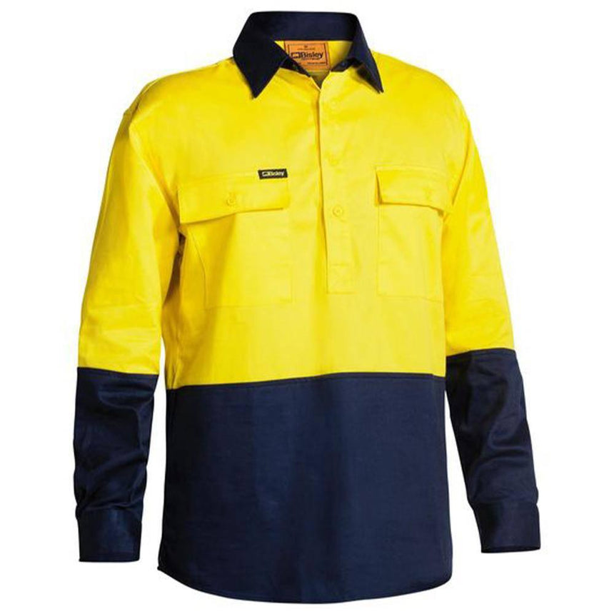 Hi Vis Closed Front Drill Shirt BSC6267 Shirts Bisley