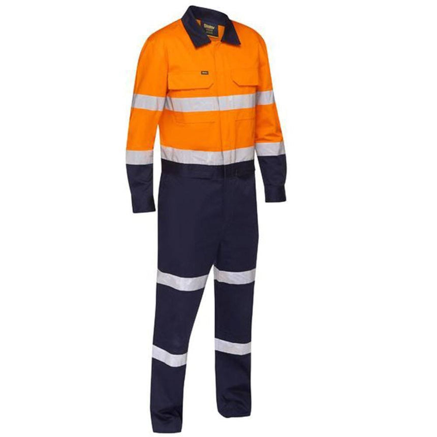Taped Hi-Vis Work Coverall With Waist Zip Opening BC6066T Overalls Bisley Orange Regular 77R