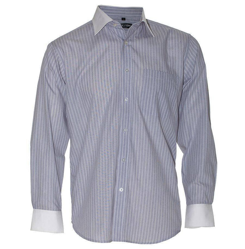 Men's Fine Cotton Shirt Shirts Cottonize Grey Stripe (662G) 38