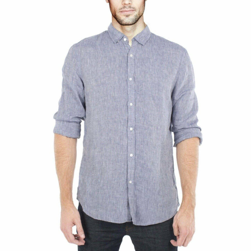 Linen Mid Blue Shirt Shirts Cottonize