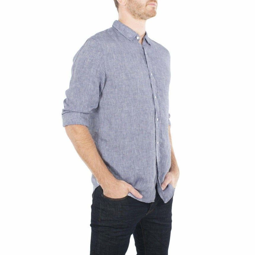 Linen Mid Blue Shirt Shirts Cottonize