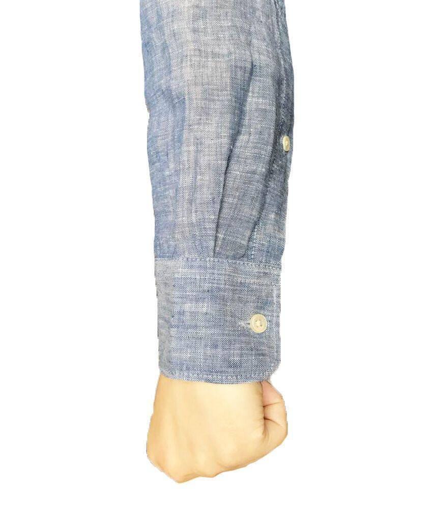 Linen Mid Blue Shirt Shirts Cottonize