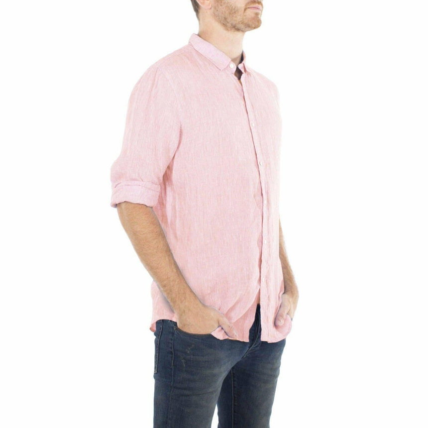 Linen Pink Long Sleeve Shirt Long Sleeve Shirts Cottonize   