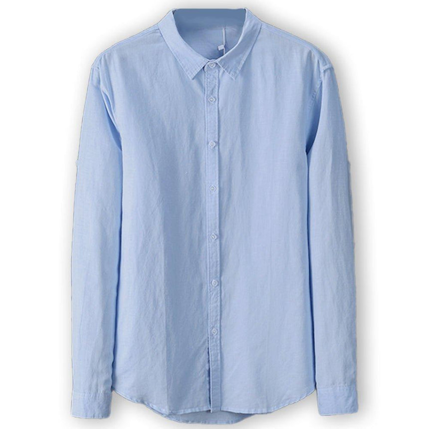 Linen Sulphur Blue Shirt Shirts Cottonize