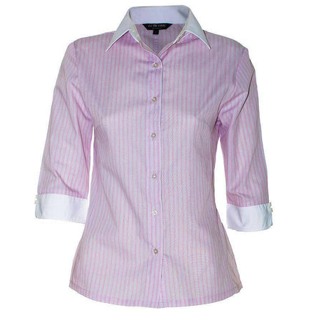 Women Blouse Shirt Blouse Shirts Cottonize Pink Stripe (362R) 6 