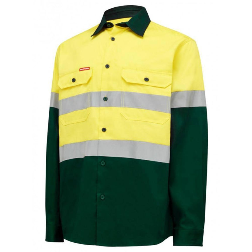 Core Hi Vis 2 Tone Taped Drill Shirt Shirts Hard Yakka