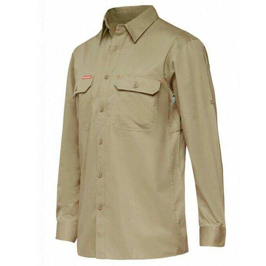 Koolgear Vented Long Sleeve Shirt Shirts Hard Yakka Khaki S