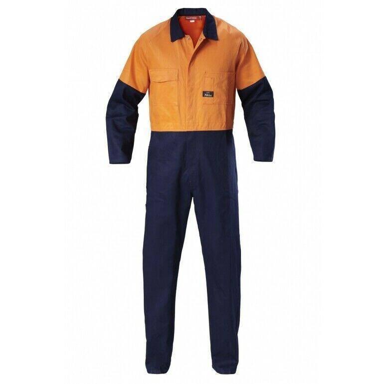 Hi Vis 2 Tone Drill Coverall Overalls Hard Yakka Orange/Navy 87S