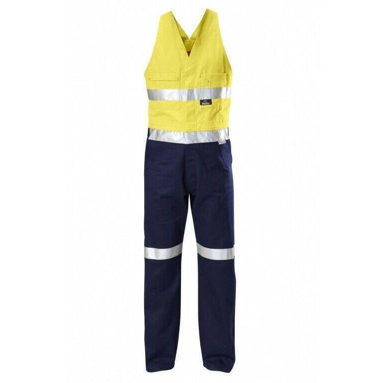 2Tone Drill Action Taped Overall Overalls Hard Yakka Yellow/Navy 92S