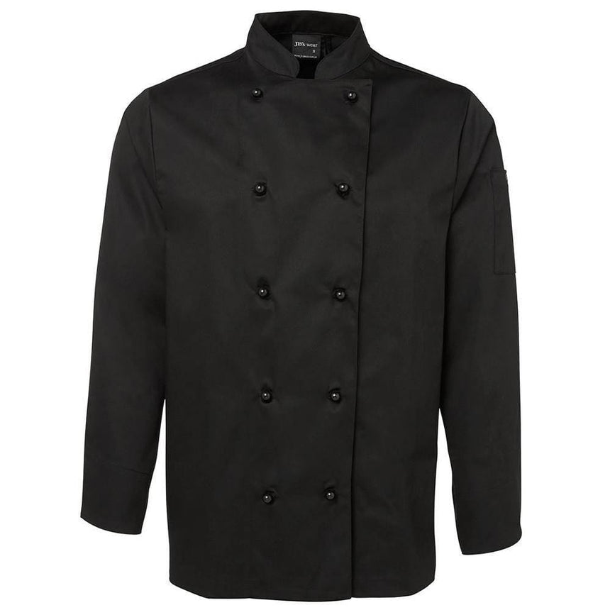 Long Sleeve Unisex Chefs Jacket Chef Jackets JB's Wear Black 2XS