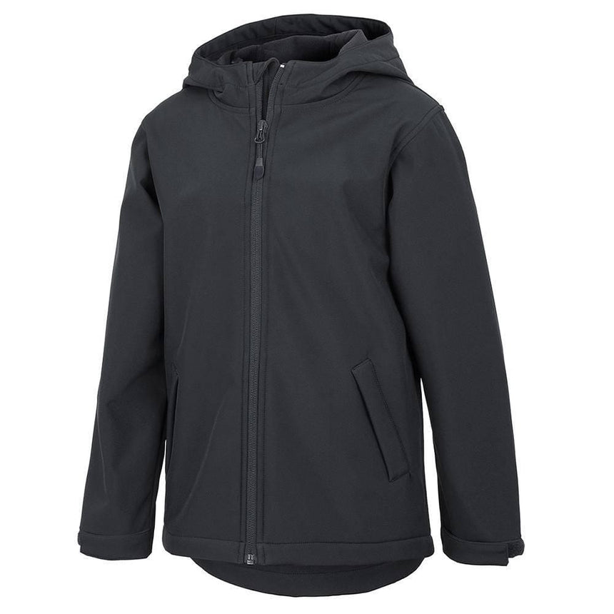 Podium Kids & Adults Water Resistant Hooded Softshell Jacket Jackets JB's Wear Black 2XS