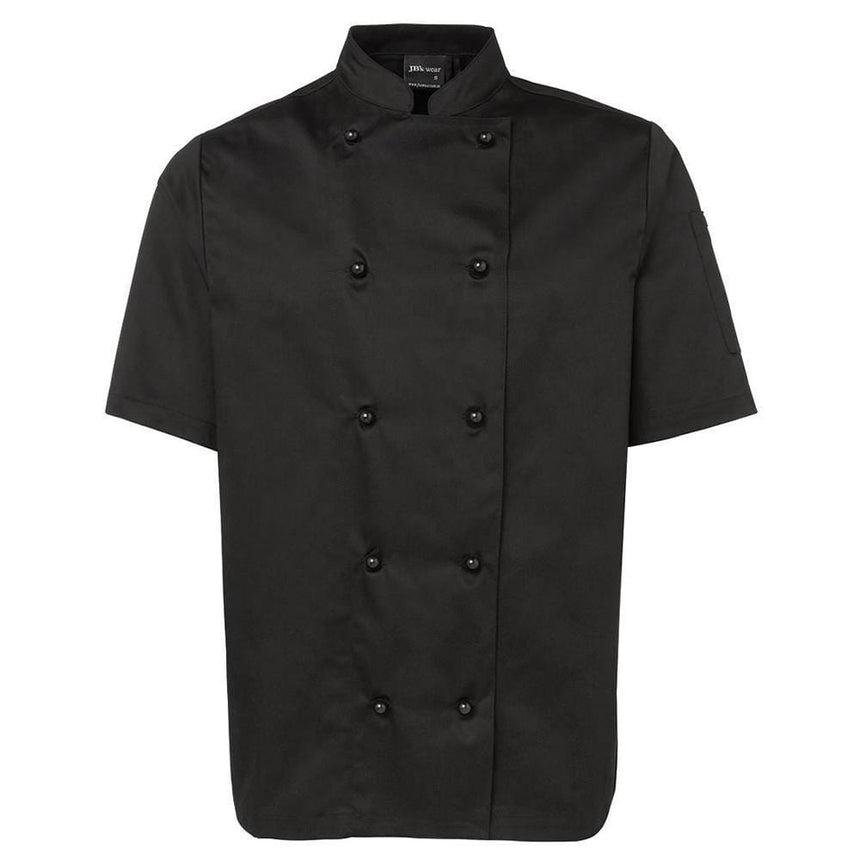 Short Sleeve Unisex Chefs Jacket Chef Jackets JB's Wear Black 2XS