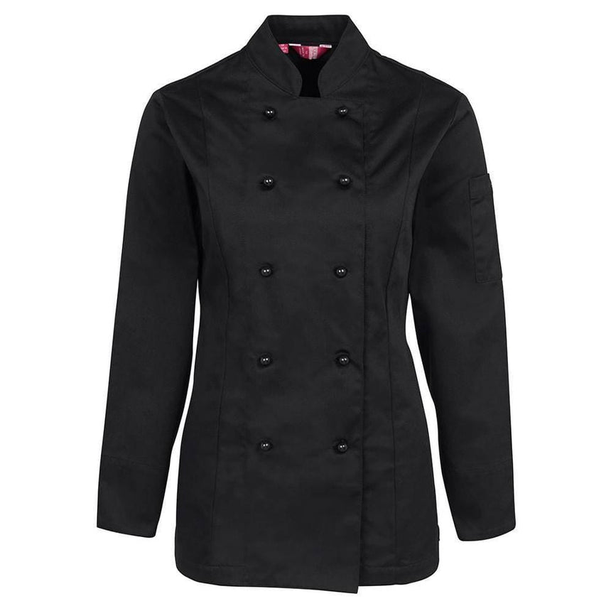 Ladies Long Sleeve Chef's Jacket Chef Jackets JB's Wear Black 6