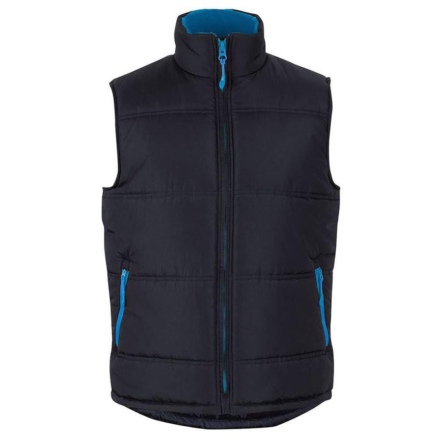Puffer Contrast Vest Vests JB's Wear Black/Blue 2XS