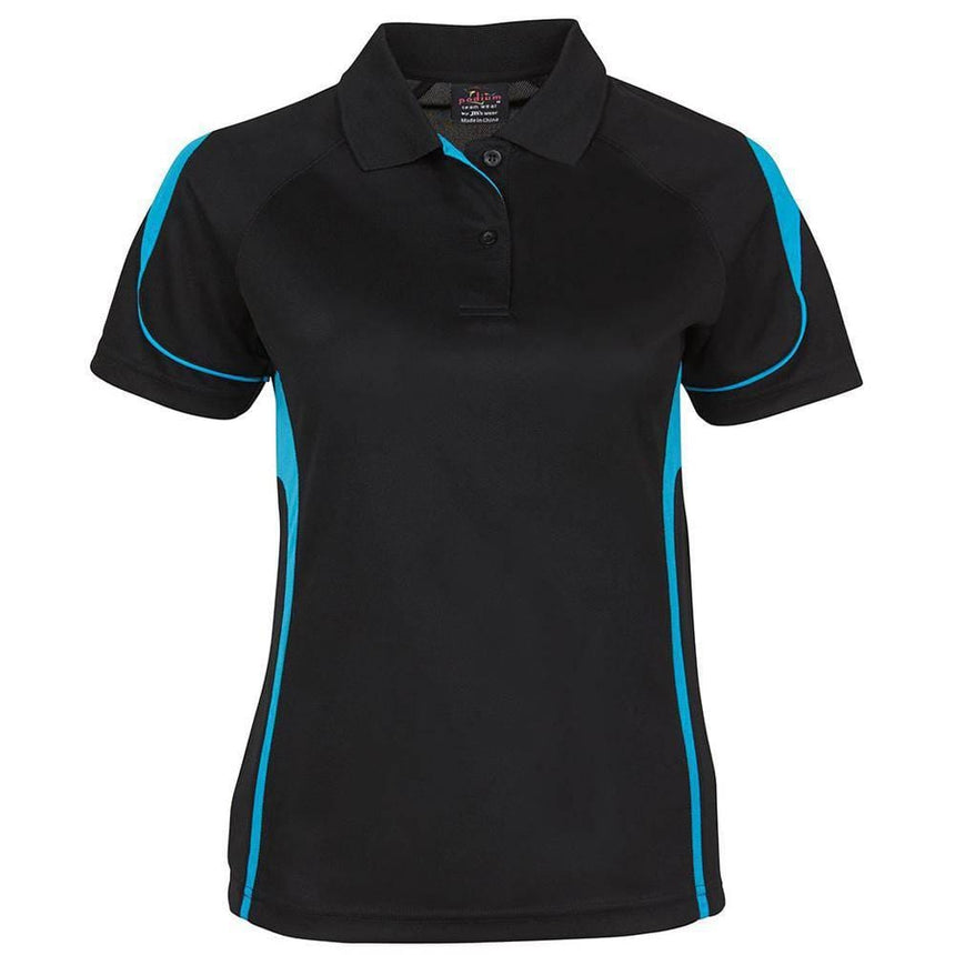 Ladies Bell Polo Polos JB's Wear Black/Aqua 8