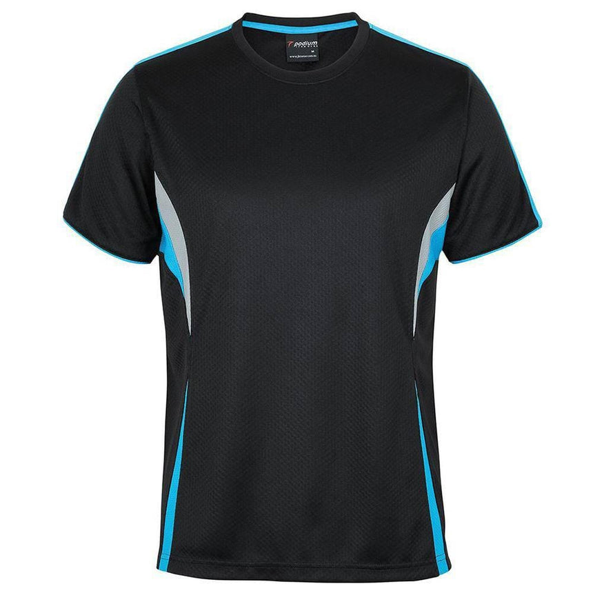 Podium Cool Tee T Shirts JB's Wear Black/Aqua/Grey 2XS