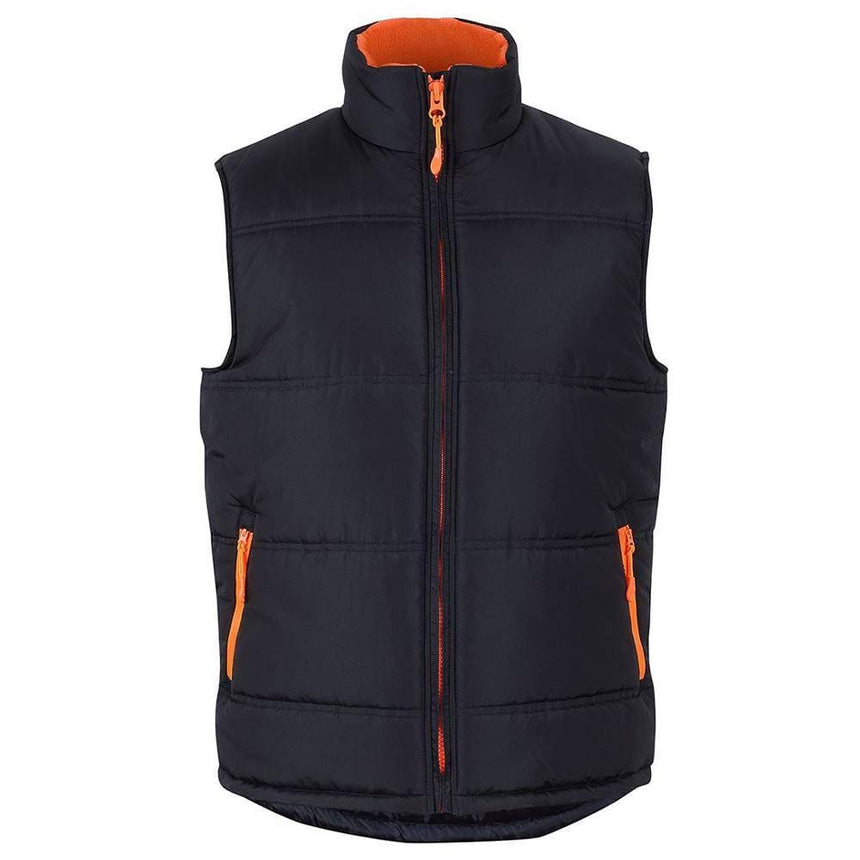 Puffer Contrast Vest Vests JB's Wear Black/Orange 2XS