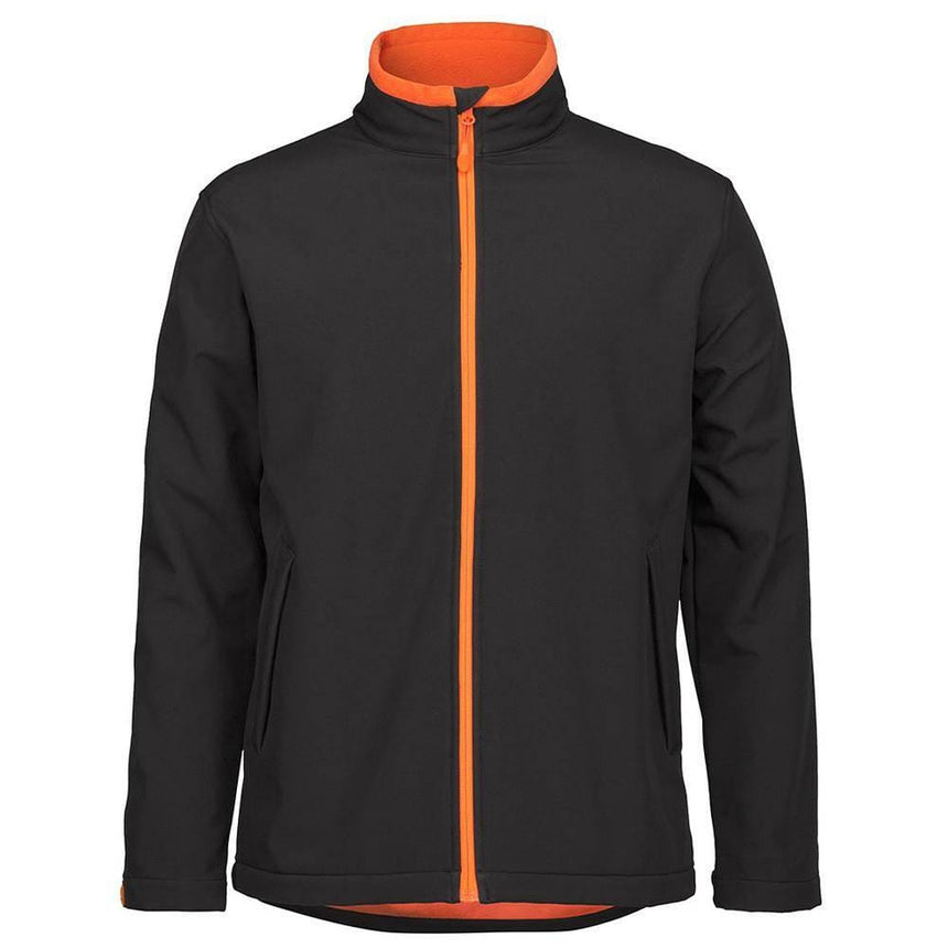Podium Adults & Kids Water Resistant Softshell Jacket Jackets JB's Wear Black/Orange S