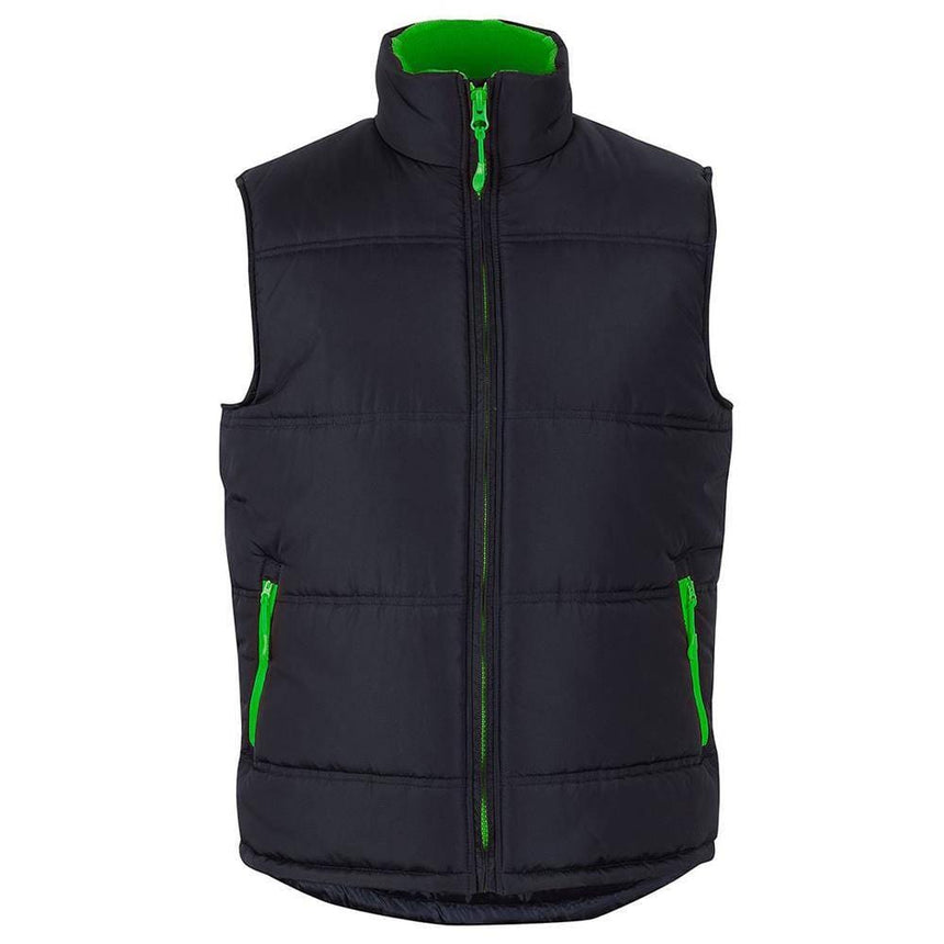 Puffer Contrast Vest Vests JB's Wear Black/Green 2XS