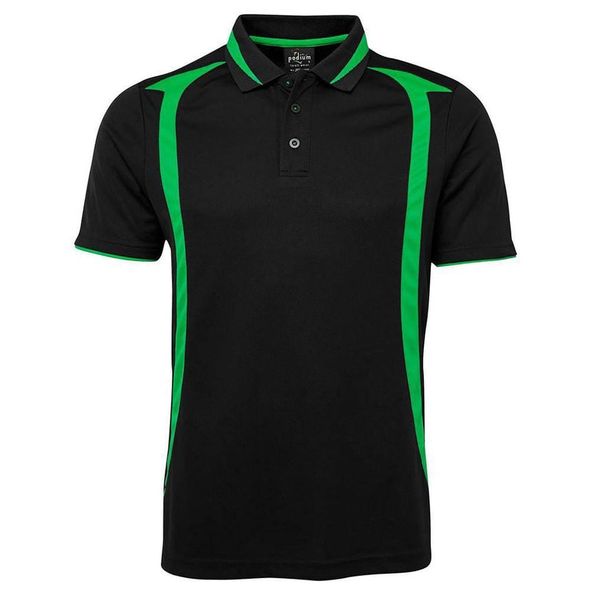 Swirl Polo Polos JB's Wear Black/Pea Green S