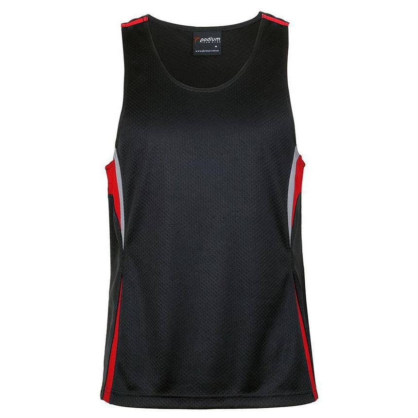 Podium Cool Jacquard Singlet Singlets JB's Wear BLACK/RED/GREY 2XS