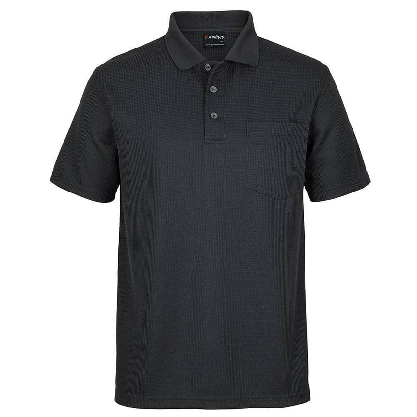 Podium Waffle Pocket Polo Polos JB's Wear Black S