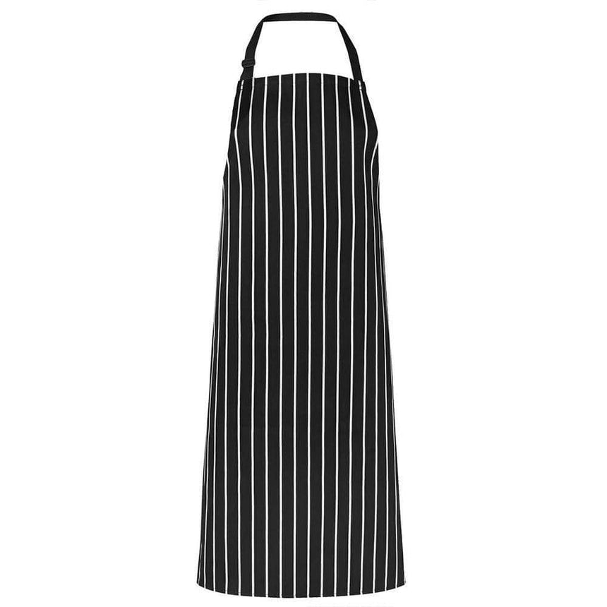 Bib Striped Apron With Pocket Aprons JB's Wear Black/White