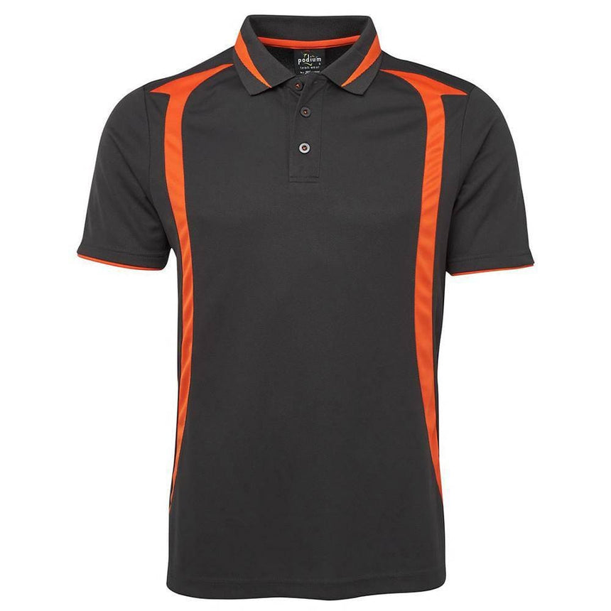 Swirl Polo Polos JB's Wear Charcoal/Orange S