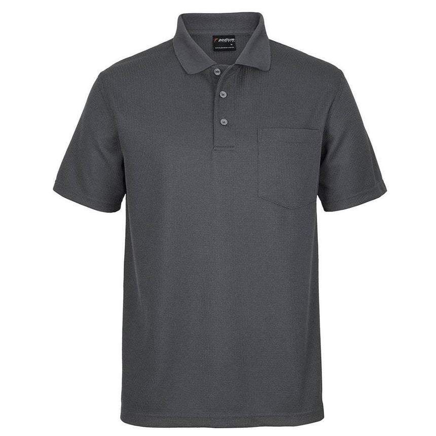Podium Waffle Pocket Polo Polos JB's Wear Charcoal S
