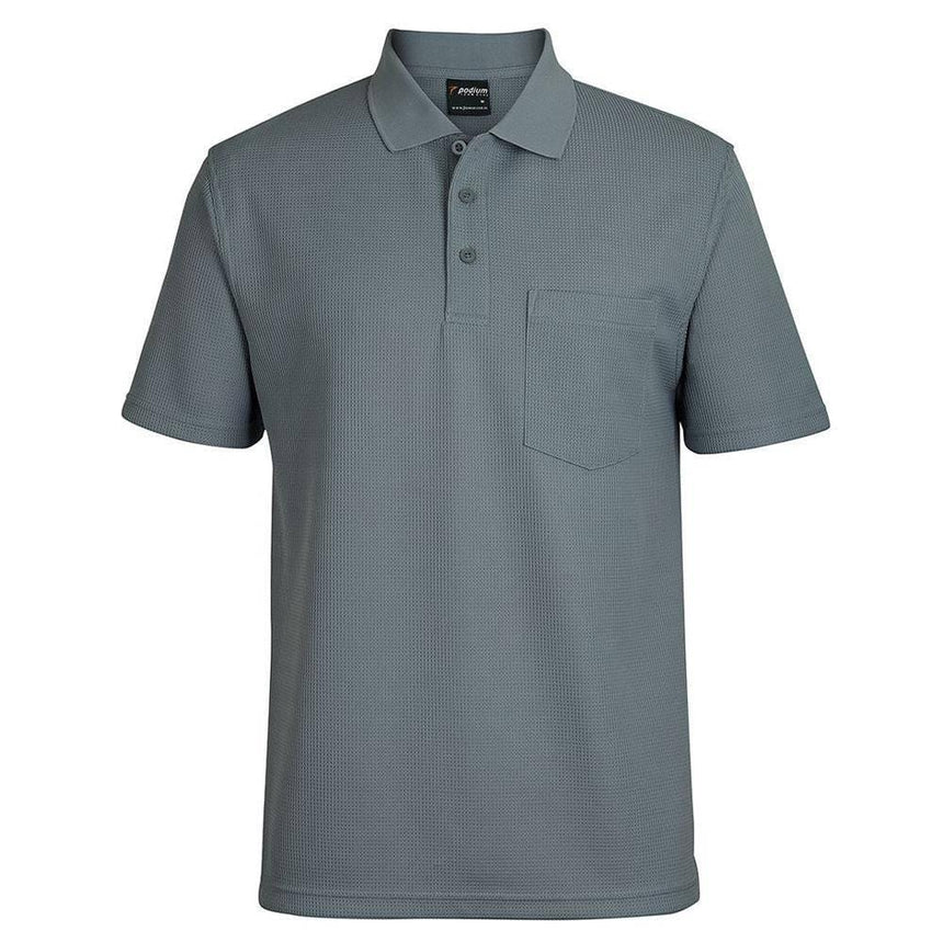 Podium Waffle Pocket Polo Polos JB's Wear Grey S