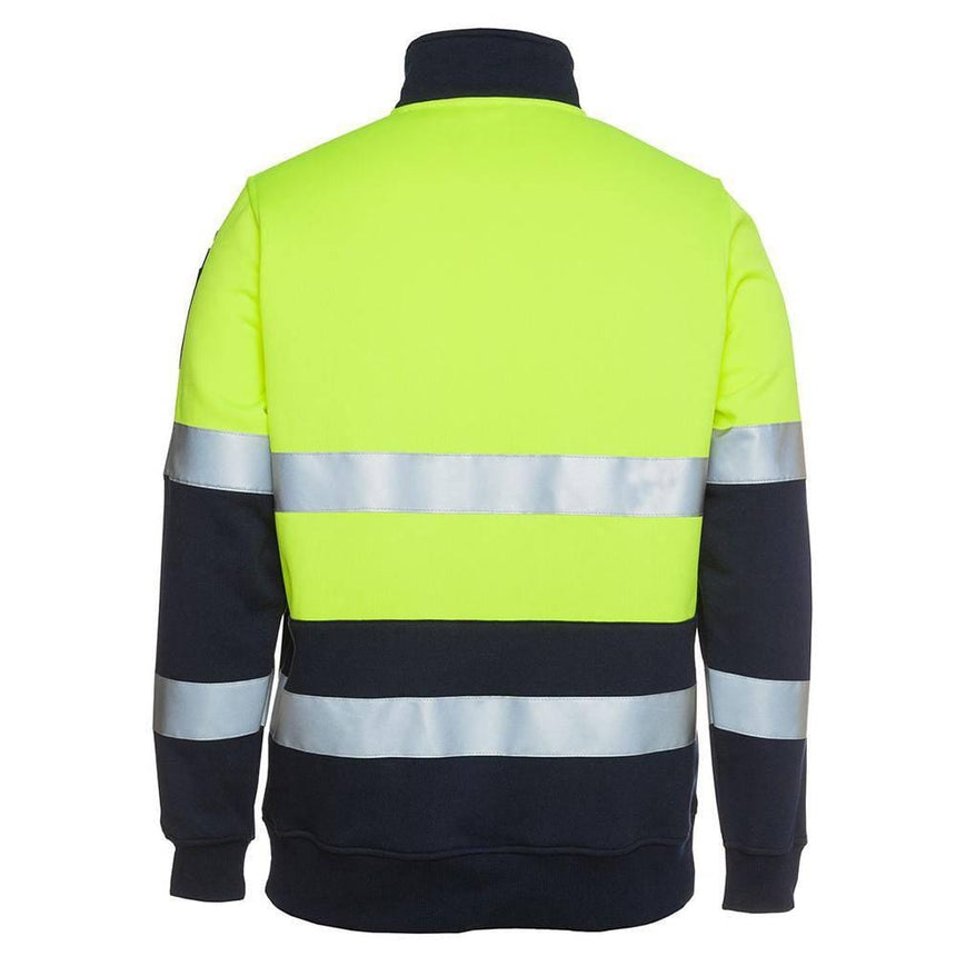 Hi Vis 1/2 Zip (D+N) Fleecy Sweat With Reflective Tape Sweaters JB's Wear