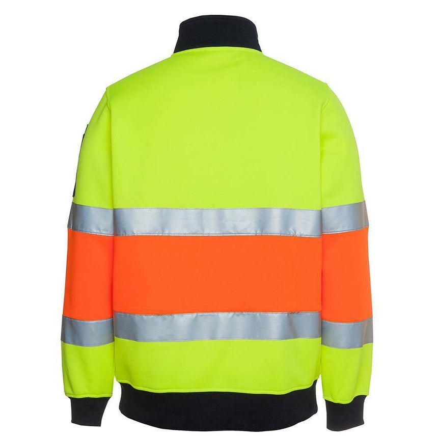 Hi Vis 1/2 Zip (D+N) Fleecy Sweat With Reflective Tape Sweaters JB's Wear