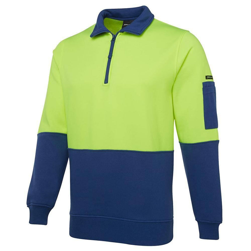 Hi Vis 1/2 Zip Fleecy Sweat Sweaters JB's Wear