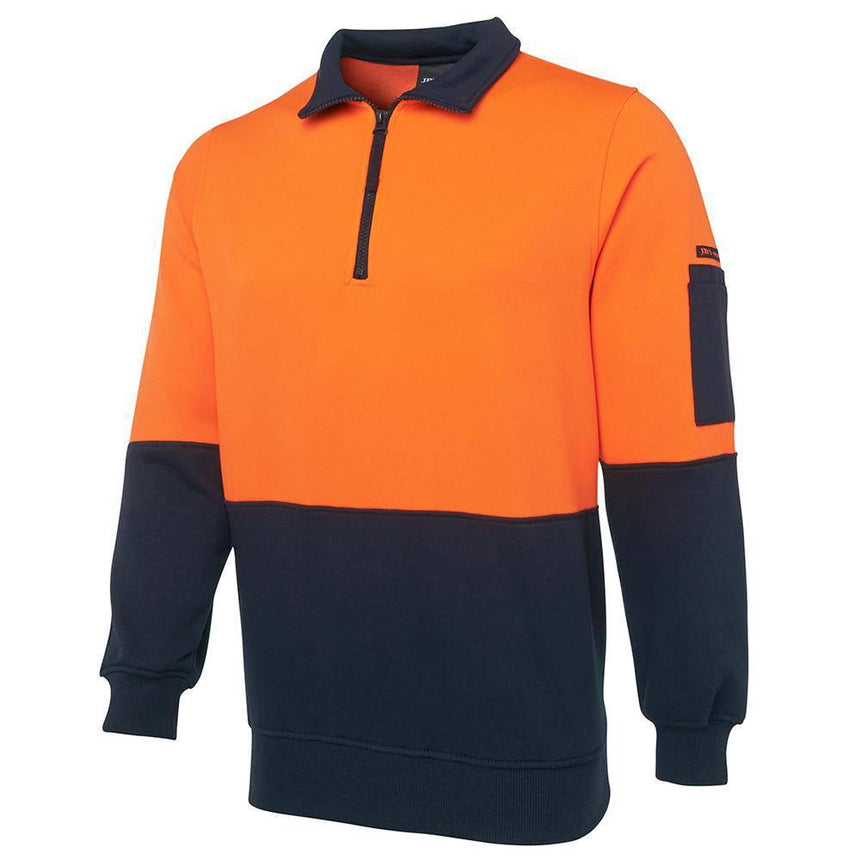 Hi Vis 1/2 Zip Fleecy Sweat Sweaters JB's Wear